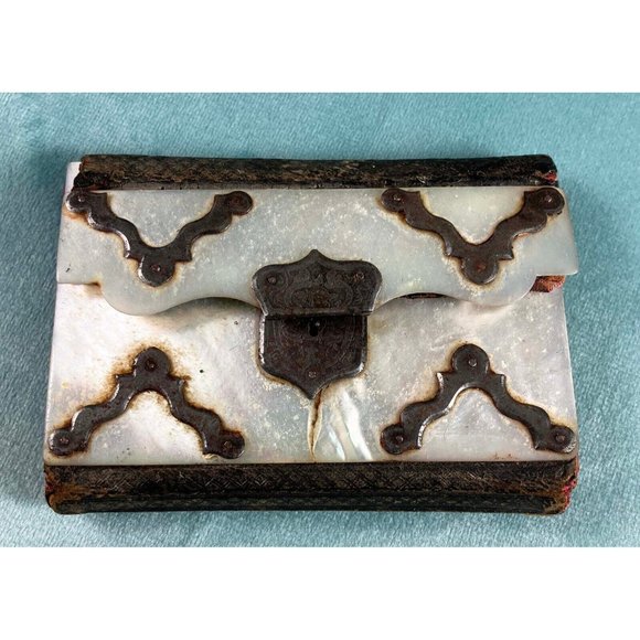 Early - Mid 19th C Calling Card Case Engraved 1830 1840 1850 1860 Victorian